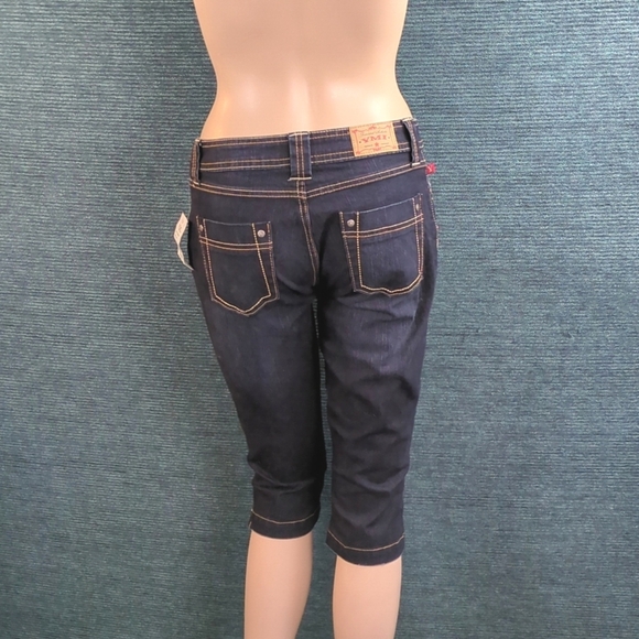 YMI Below The Knee Jean Shorts, Long Bermudas, High Cropped Skinnies  Size 5 - Picture 5 of 16